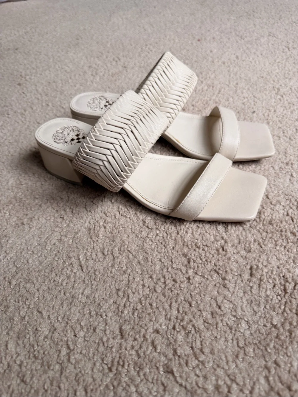 Vince Camuto Shamira Creamy White Woven Sandals